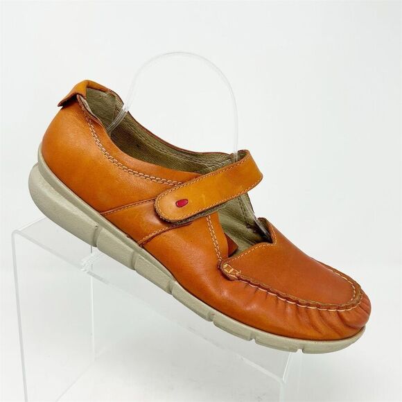 Wolky Women's Orange Leather Comfort Mary Jane Casual Flats Size 41 (US 10) - Picture 1 of 13